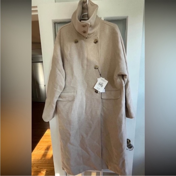 NWT ZARA OVERSIZED MANTENCO WOOD collar Size M 
🚨FIRM PRICE NO DISCOUNT - Picture 16 of 16